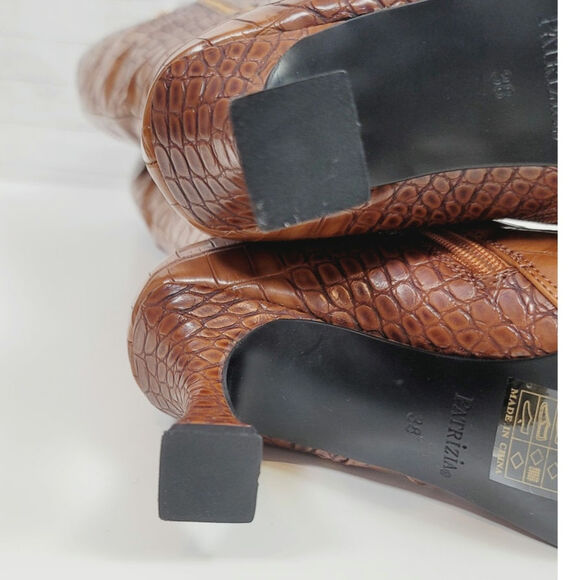 PATRIZIA WOWIE TALL BOOTS in Brown Croco, sz 38 - Picture 10 of 16